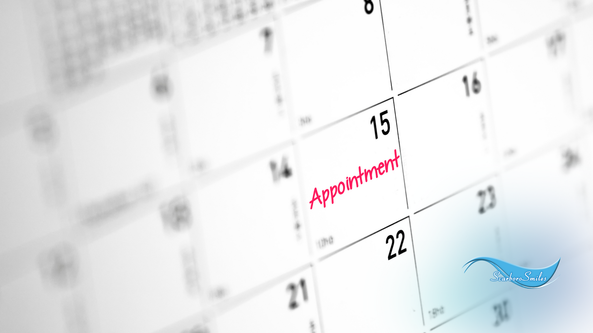 A calendar with the word appointment written in red