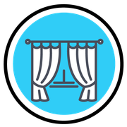 Drapery and blinds cleaning icon.