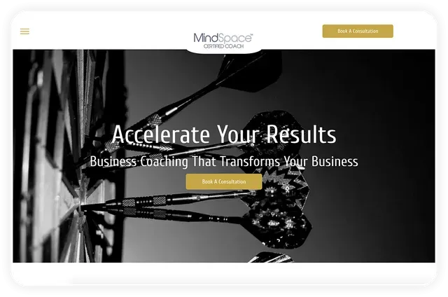 A screenshot of a website that says accelerate your results