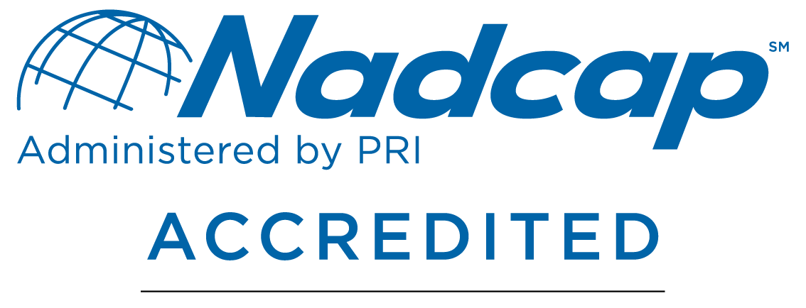 Blue and White NADCAP Chemical Processing Accreditation for Metal Finishing Company - Light Metals Colroing