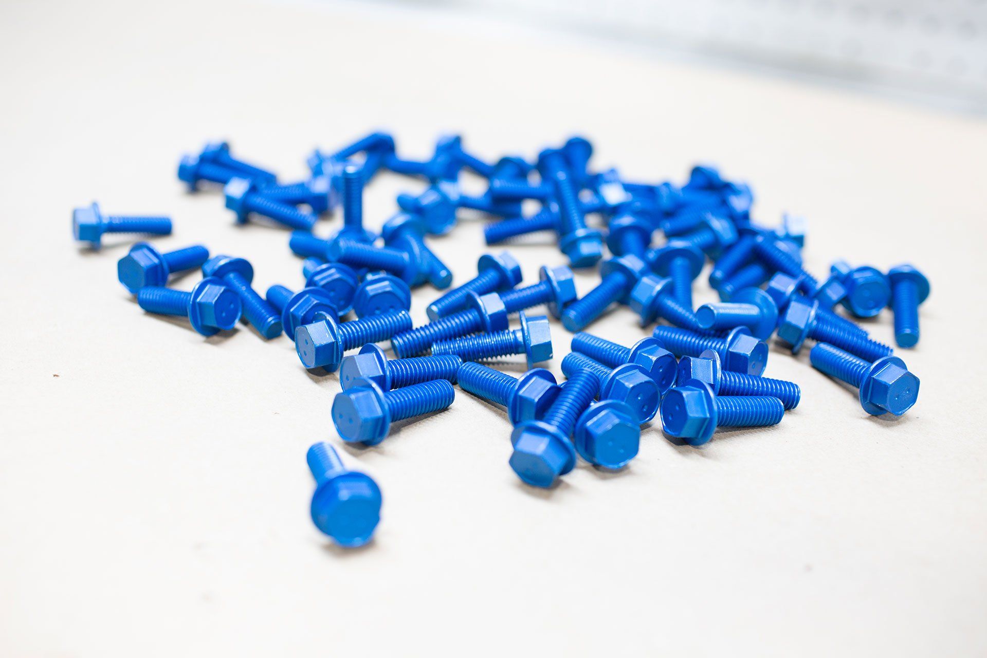 Blue anodized screws