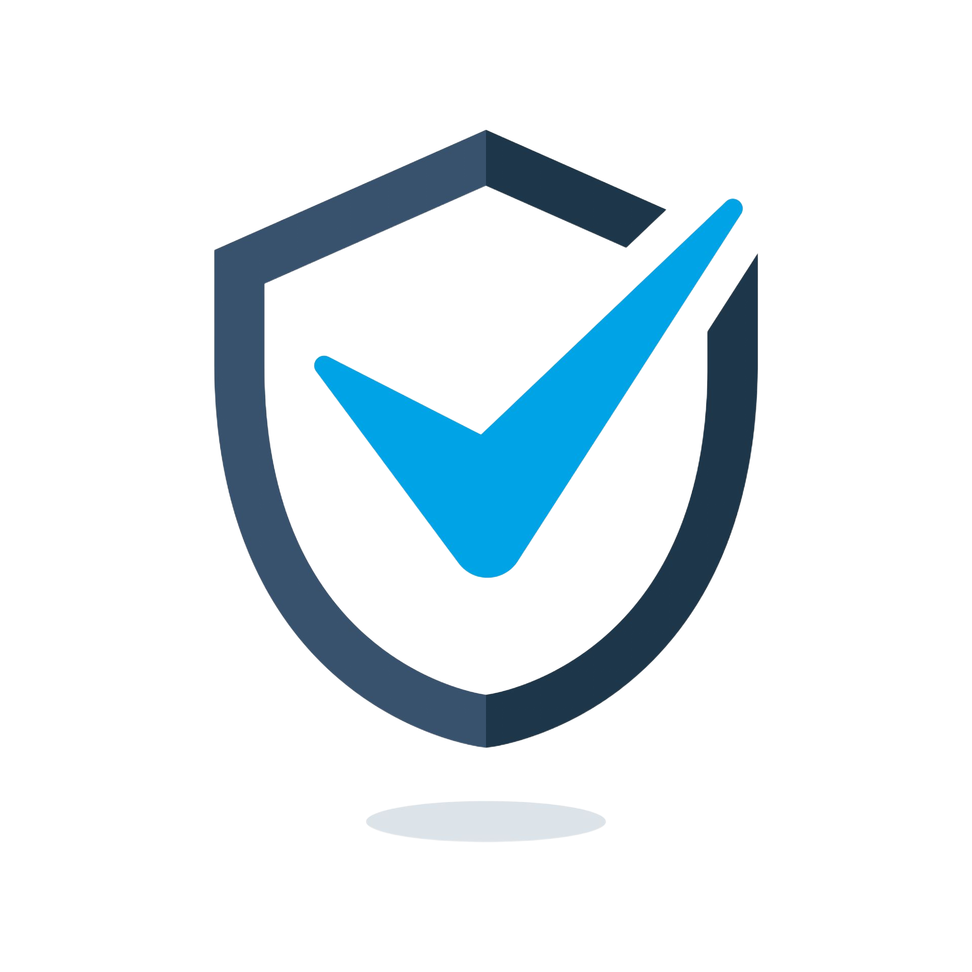 Trusted & Verified Service Guarantee Blue check mark inside a dark blue shield symbol representing trust, protection, and verified quality assurance.