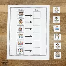 Visual schedule with pictures and 