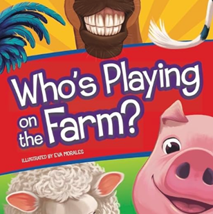 Book cover: Farm animals, smiling, with the title 