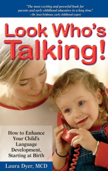 Book cover: A mother looks at her young child talking on a red phone. Text: 
