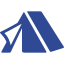 Blue tent icon.