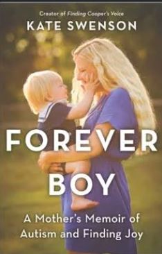 Blond woman holding a blond toddler; title 