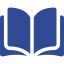 Open blue book with white outlined pages.