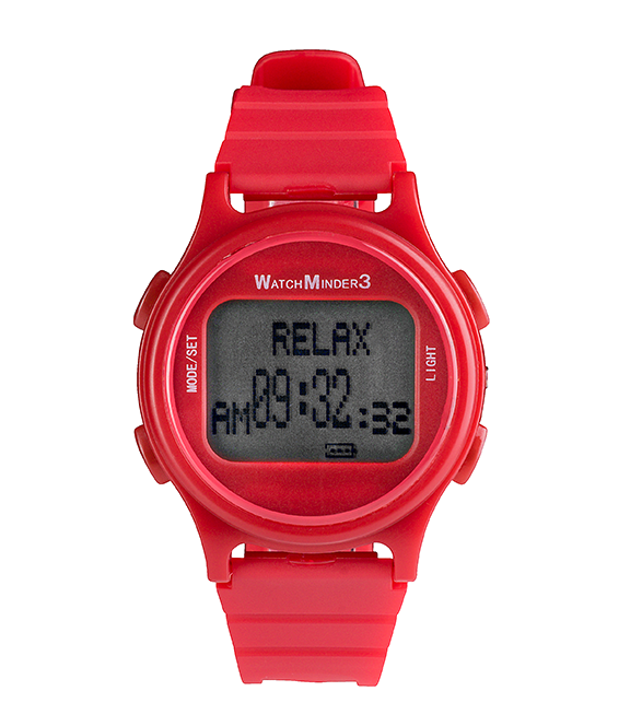 Red digital watch with 