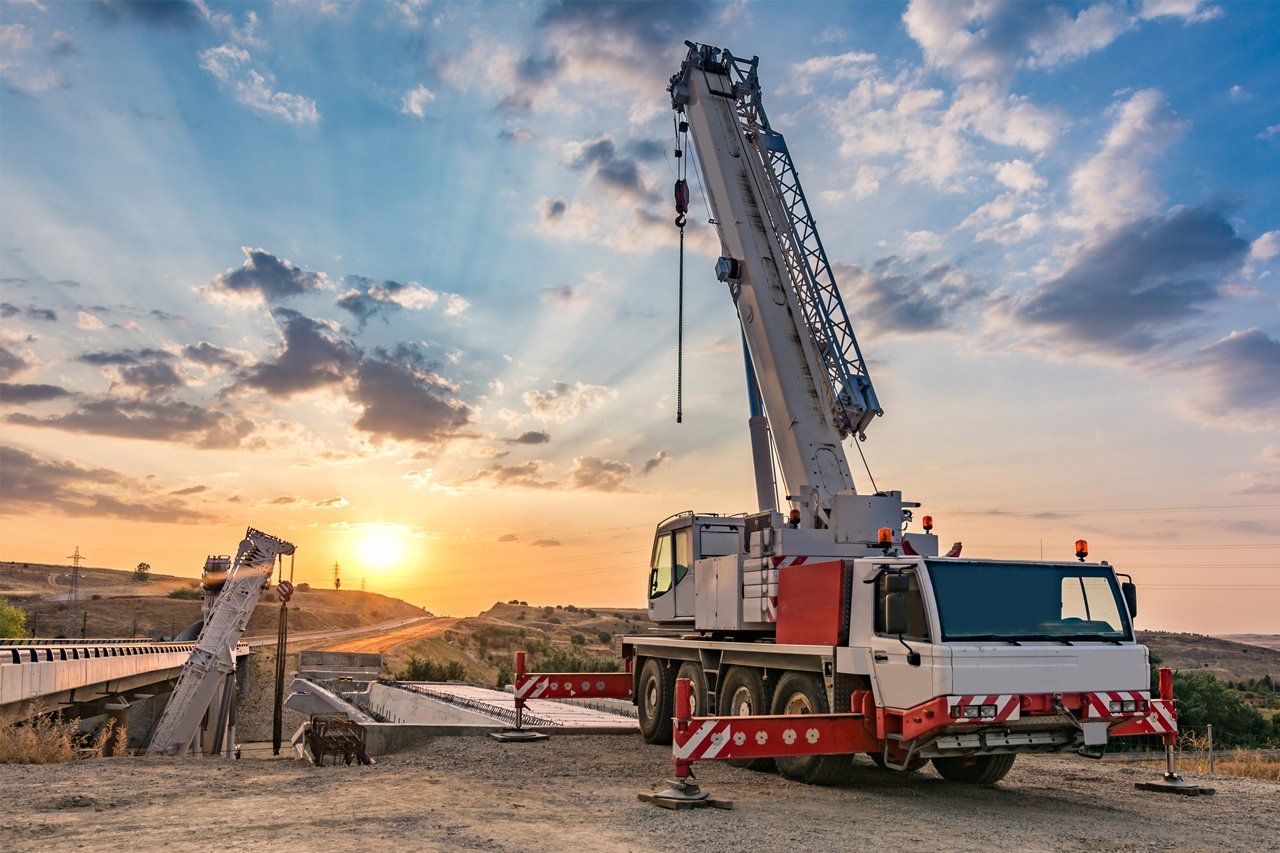 Mobile Crane In The Construction Of A Bridge — Orange, CA — Benson Crane, Inc.