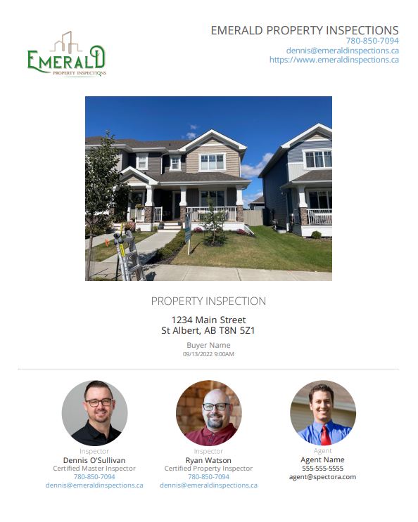 A sample of Emerald Inspections report gerated with Spectora Home Inspection Software.