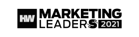 The logo for marketing leaders 2021 is black and white.