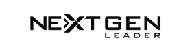 A black and white logo for next gen leader