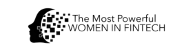 A logo for the most powerful women in fintech