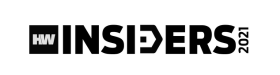 The logo for hw insiders 2021 is black and white.
