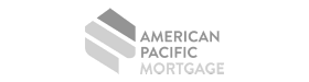 A black and white logo for american pacific mortgage