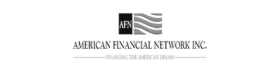 A black and white logo for american financial network inc.