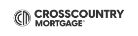 A black and white logo for cross country mortgage.