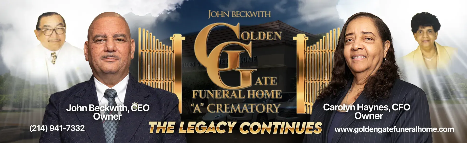 a poster for john beckwith golden gate funeral homes