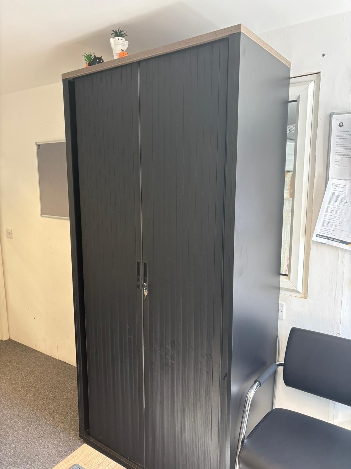 Tambour Cupboard - Bisley - Grey