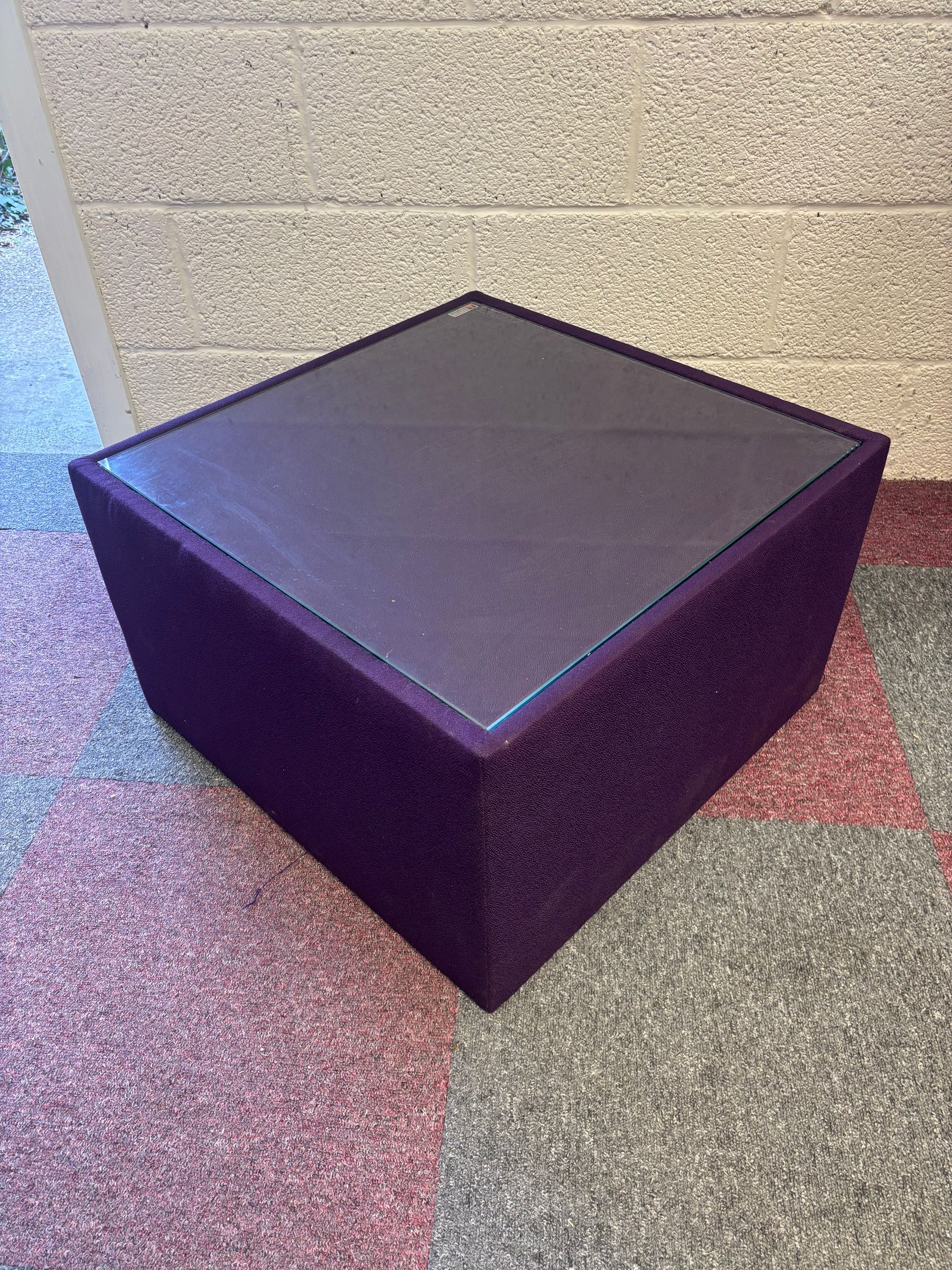 Reception Table - Purple Surround - Glass Top