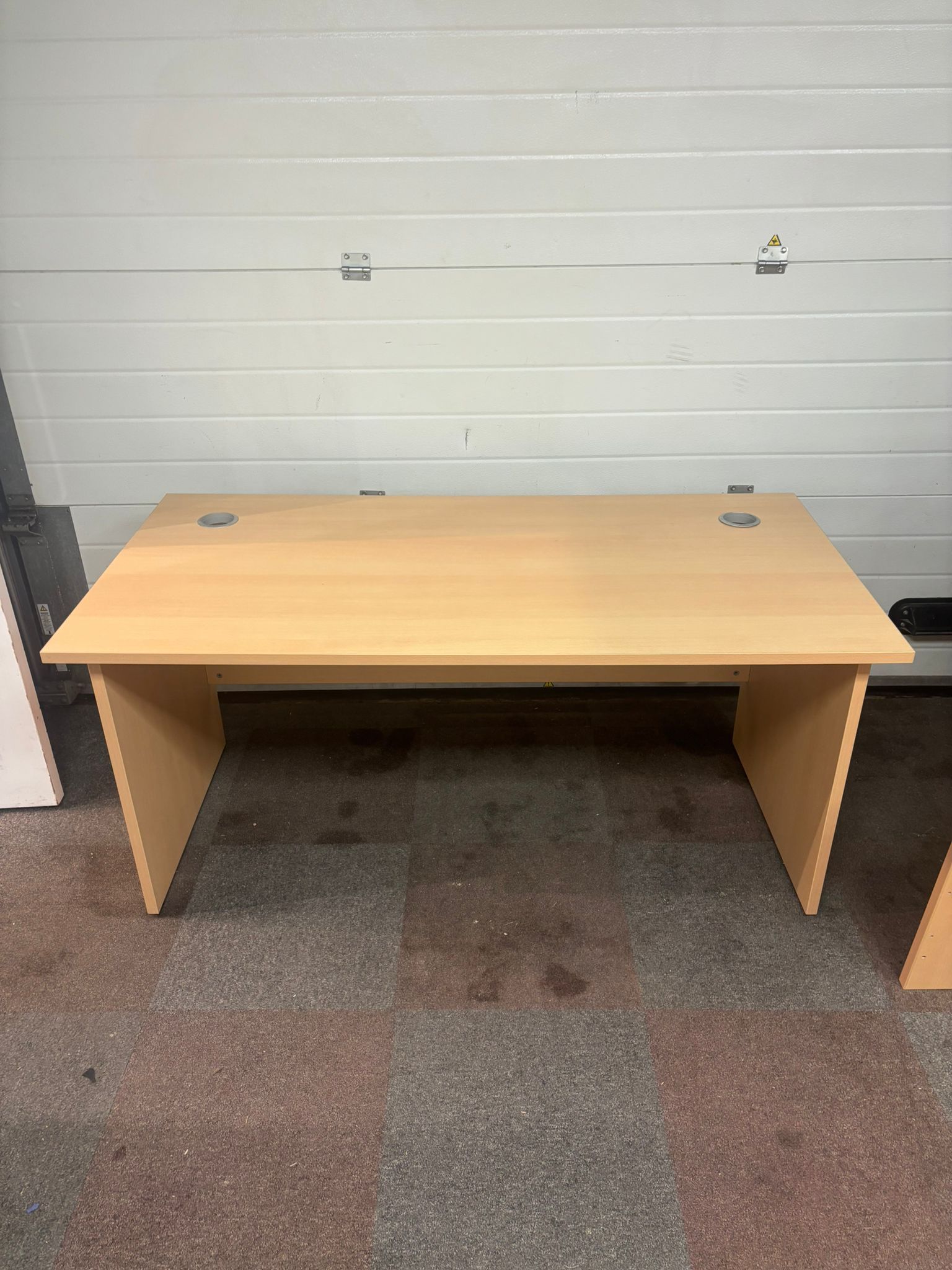 Used Straight 1600 mm Beech Desk