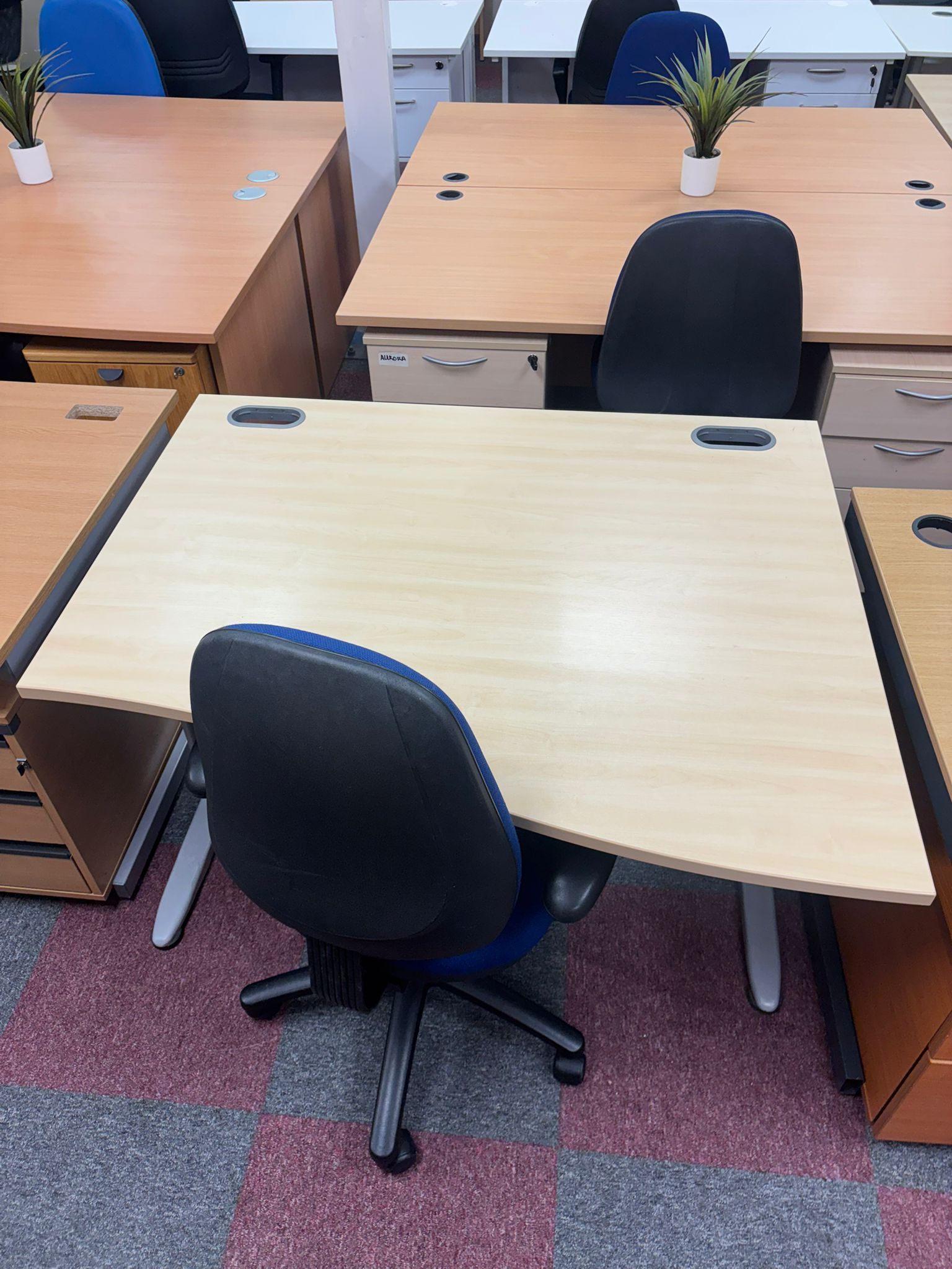 Used Small Wave Desk Cantilever Frame