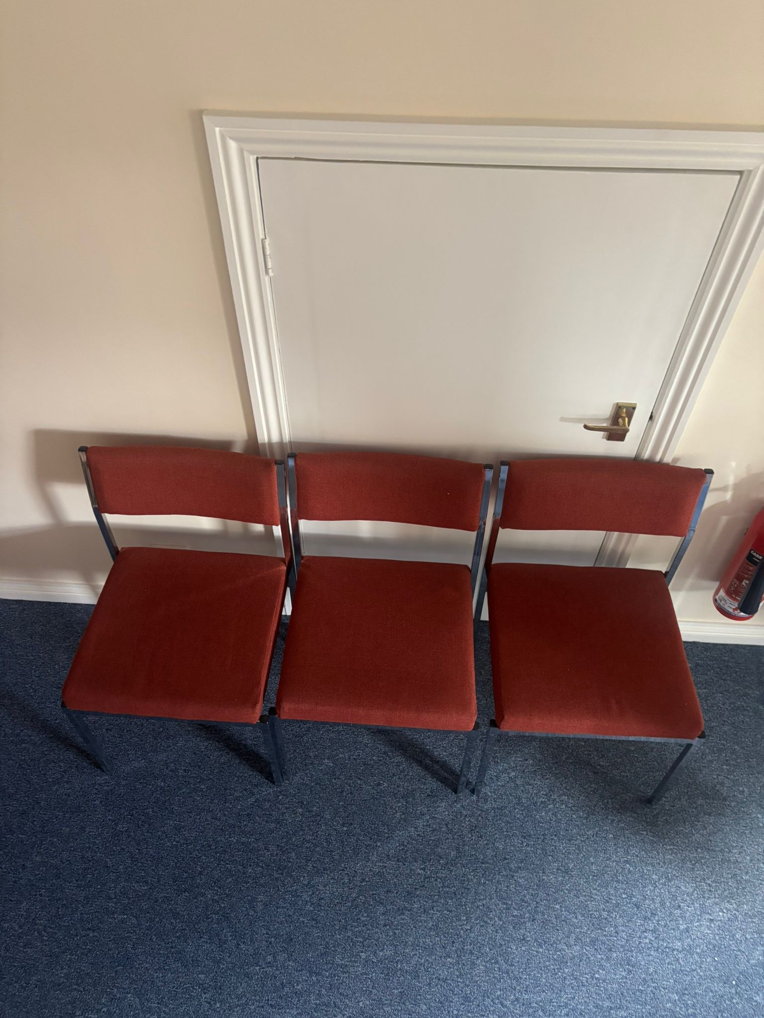 Used Meeting Chairs - Red With Silver Frames