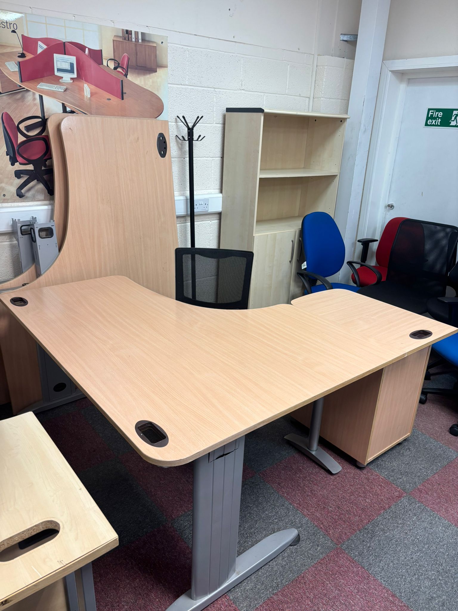 Used Left Hand and Right Desks With matching Desk High Pedestal