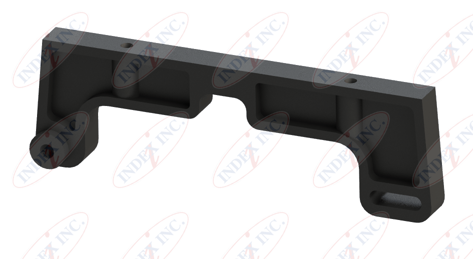 A black piece of metal with the word index on it