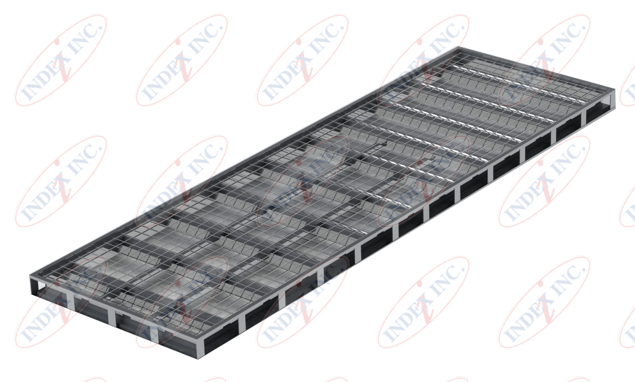 A stainless steel grate is shown on a white background.