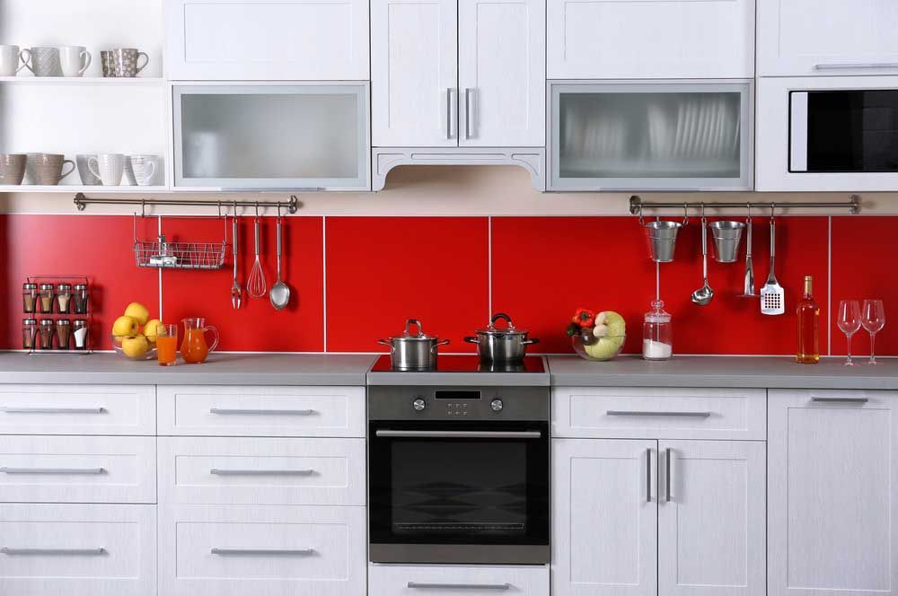 Modern Kitchen Interior With Grey Custom Cabinets