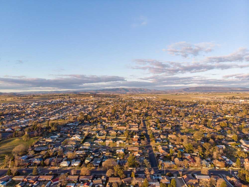 An Aerial View Of A Residential Area — Regional Concreting Solutions In Bathurst, NSW