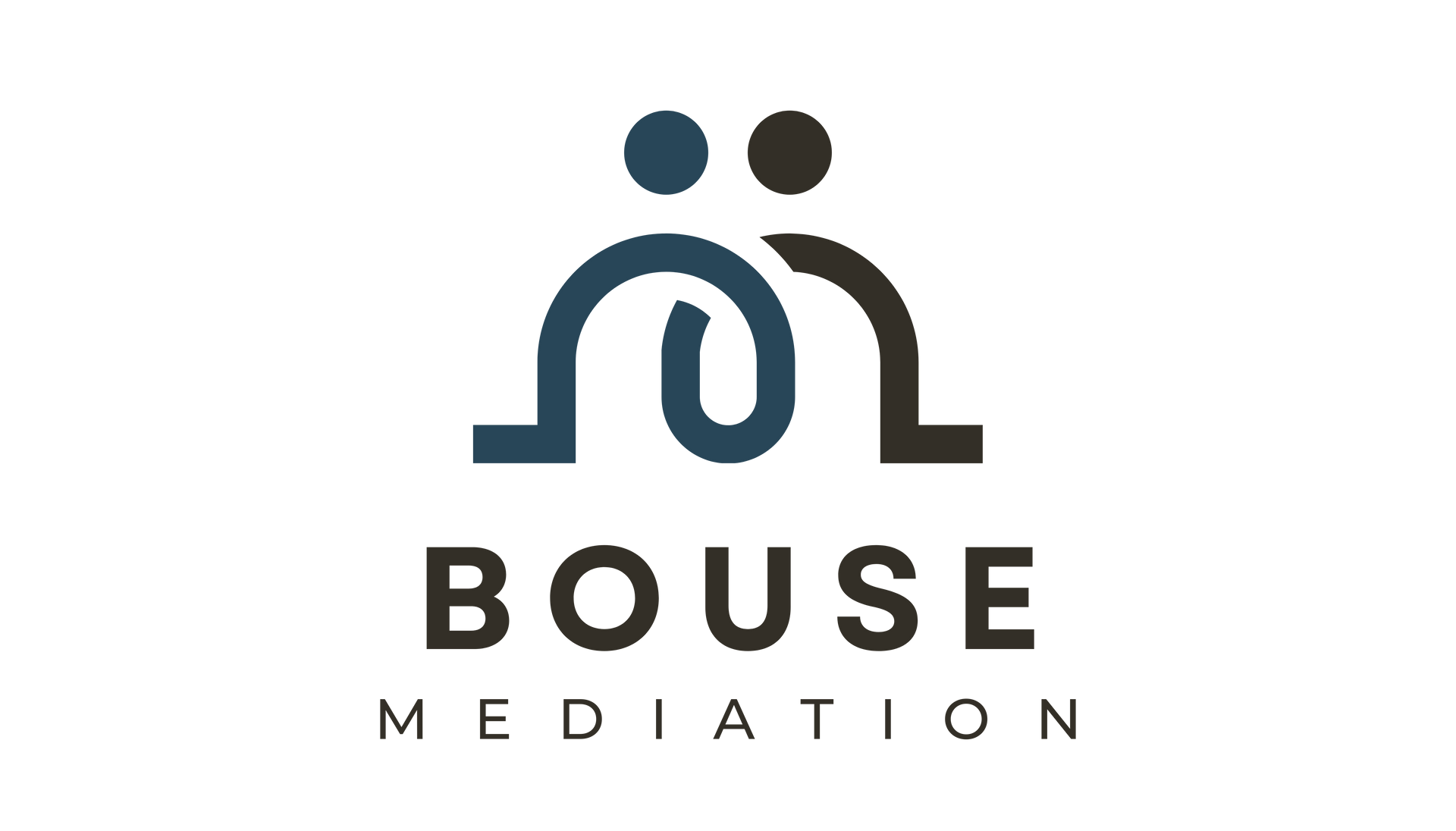 Logo: Two figures connected by an intertwined design, above the word 