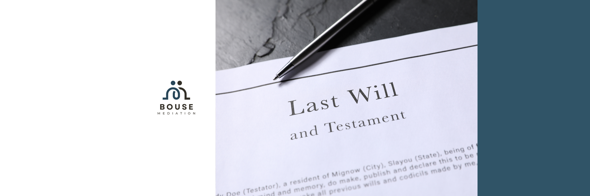 A pen rests on a document titled