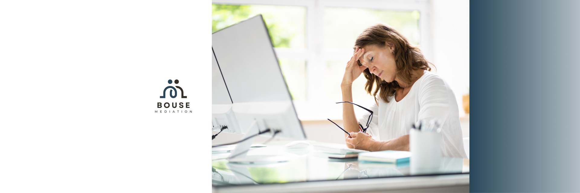 A person in a suit knocks on a dark wood door next to a logo for Morse.