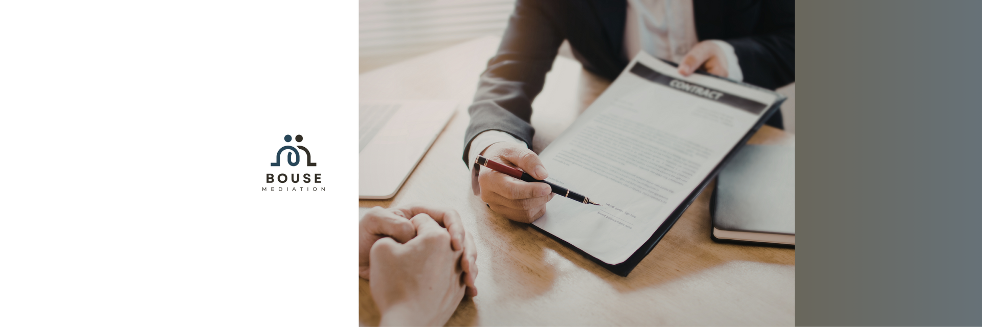 A person signs a document at a desk while sitting across from another individual, featuring the Borse logo on the left.