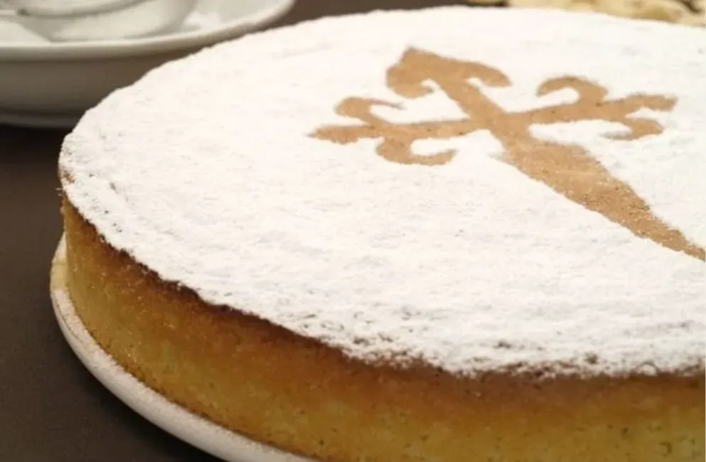 Tarta Santiago, sin gluten, postres gourmet, repostería tradicional, tarta almendra
