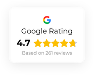 Google Rating 4.7 stars based on 261 reviews