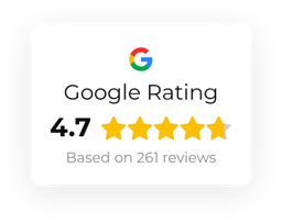 Google Rating 4.7 stars based on 261 reviews