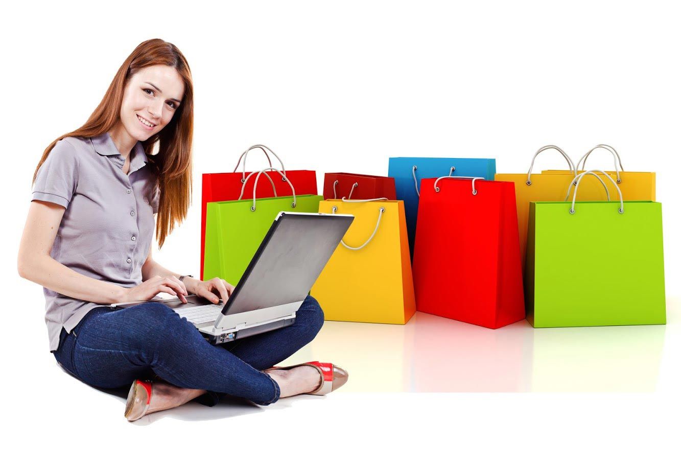 women shopping on computer