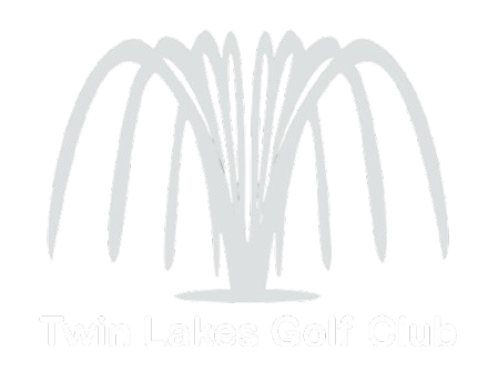 White fountain logo for Twin Lakes Golf Club.