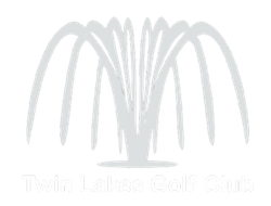 White fountain logo for Twin Lakes Golf Club.