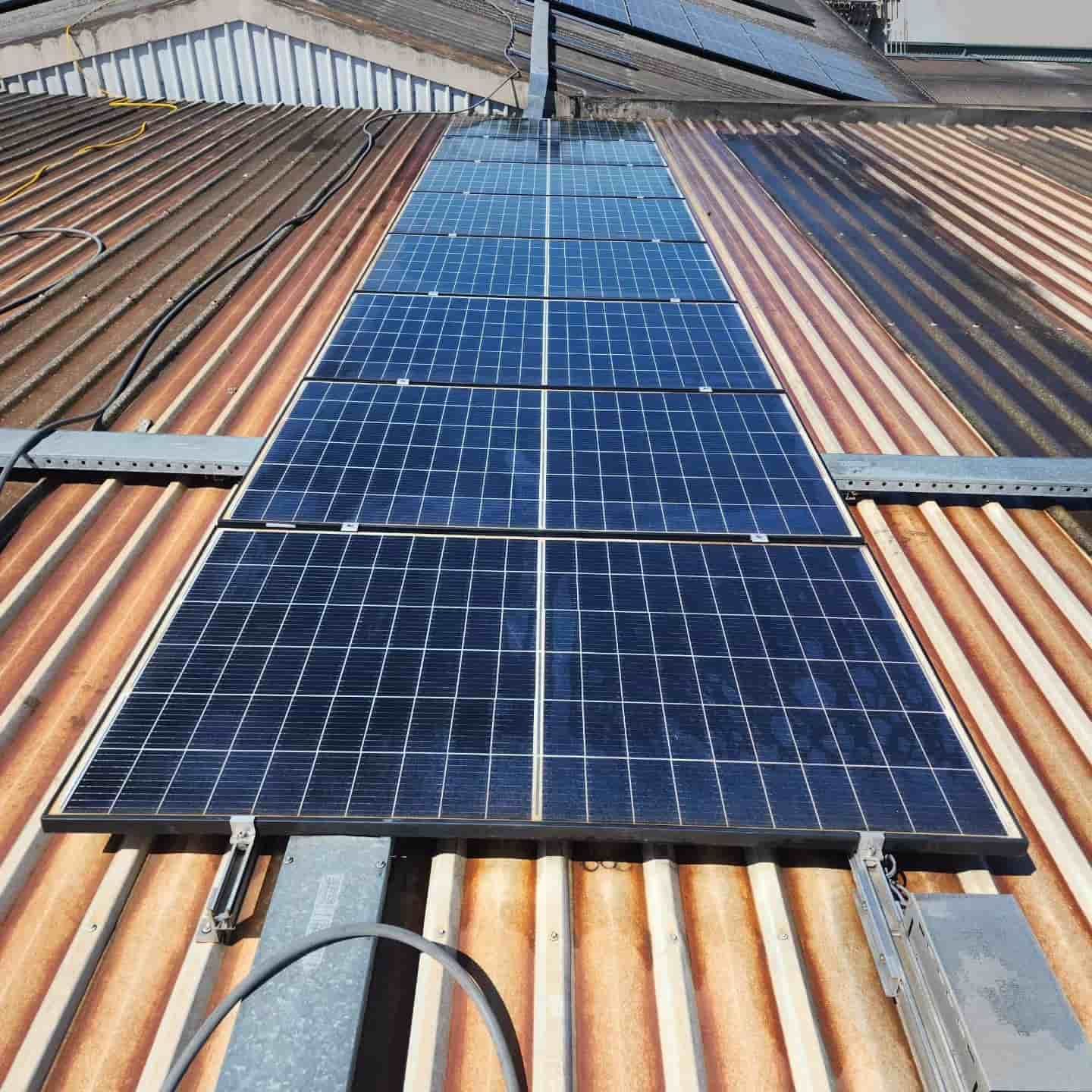 Solar Panels Are Installed on a Metal Roof — Exquisite Exterior Cleaning In Gosford, NSW