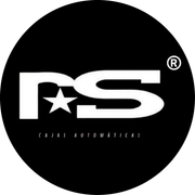 Logotipo circular negro con las letras blancas 