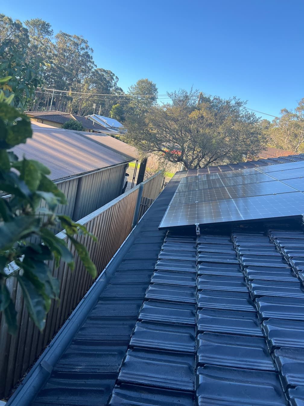 A gutter guard on a Sydney roof