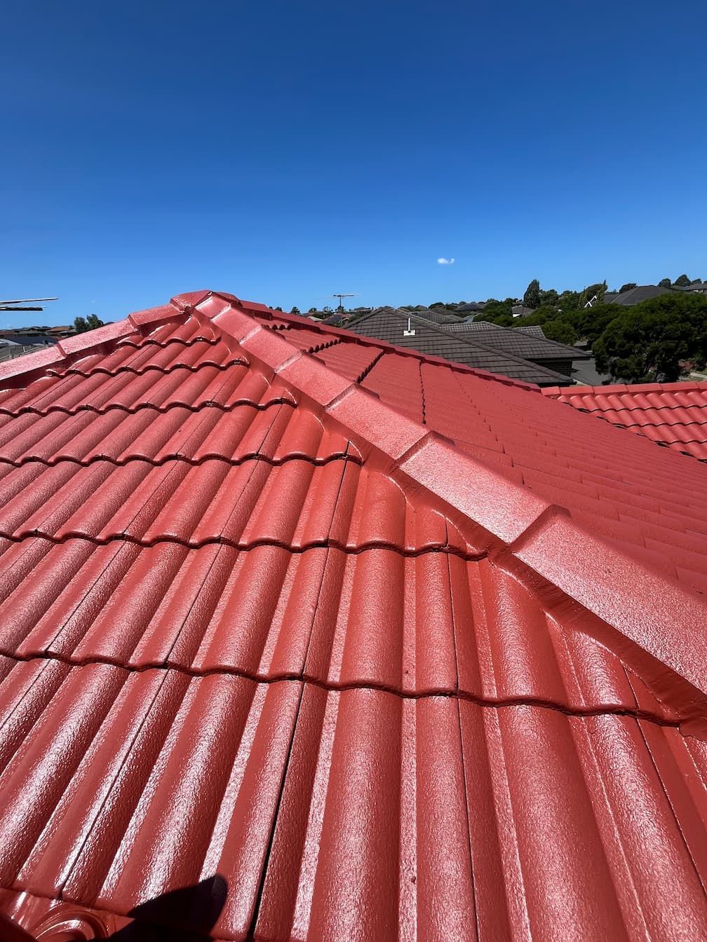 A freshly painted roof