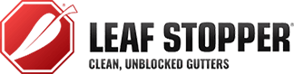 Leaf Stopper logo: Red octagon with a white leaf and stem, black text