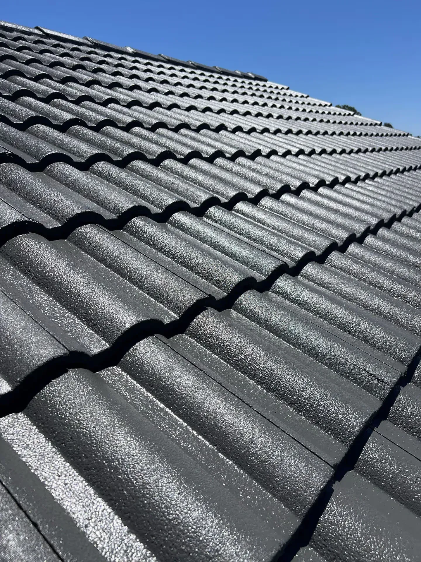 A repaired tiled roof