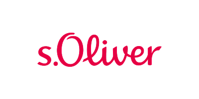 Logotip s.Oliver v rdeči barvi na belem ozadju.